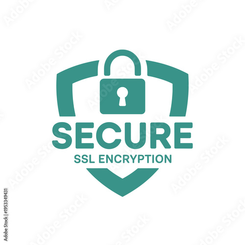 A teal logo featuring a padlock and the word secure with ssl encryption