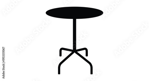 Simple black table with a pedestal base a striking silhouette