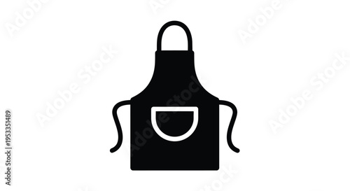 Black apron icon against a white background simple silhouette