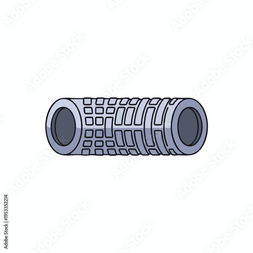 Metallic cylindrical object with textured surface, and circular openings