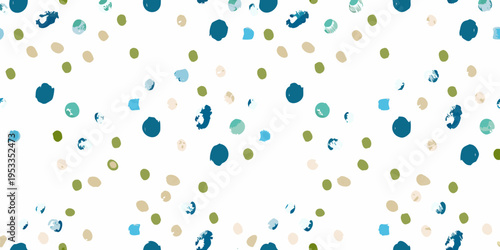 Abstract pattern of colorful scattered brushstrokes on a white background