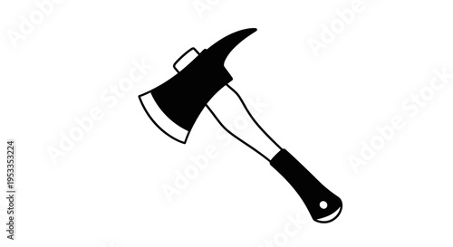 Axe with black handle and blade.