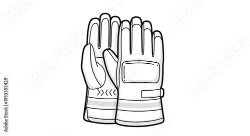 Detailed view of protective work gloves.