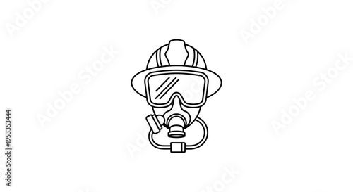 Firefighter Wearing Protective Gear Equipment.
