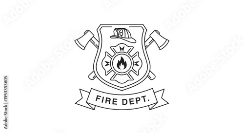 Fire Department Logo Emblem Design.