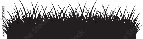 Black Grass Silhouette Vector Illustration