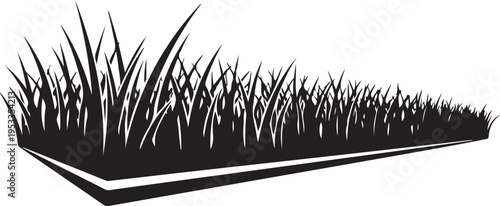 Black Grass Silhouette Vector Illustration