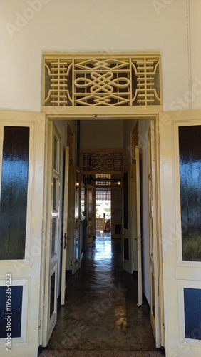 Doors and windows of a classic old house from the Dutch colonial era in Indonesia