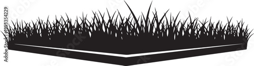 Black Grass Silhouette Vector Illustration