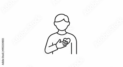 Person holding a whisk in hand simple line drawing kitchen utensil icon cooking symbol minimalistic style