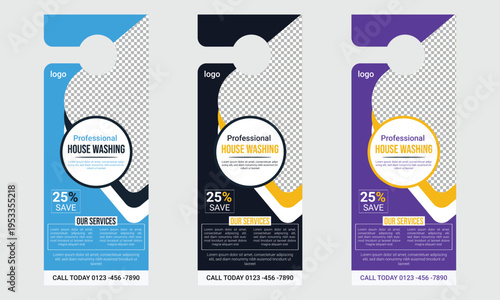 House Washing Door Hanger Design Template