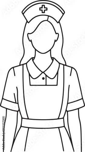 Female nurse wearing a uniform and a nurse cap medical