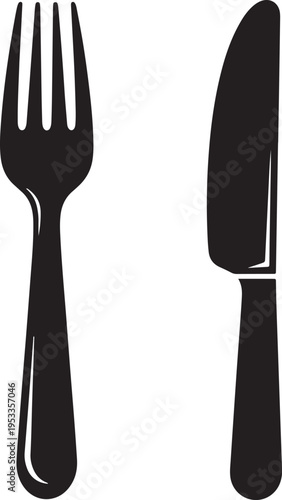 Fork and knife utensils dining