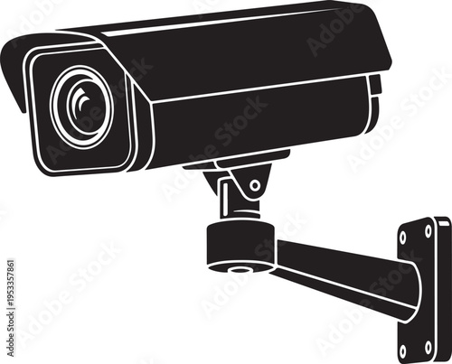 Security camera on adjustable mount surveillance black