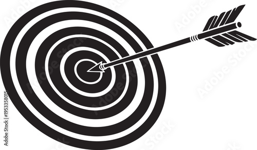 Target with arrow bullseye archery