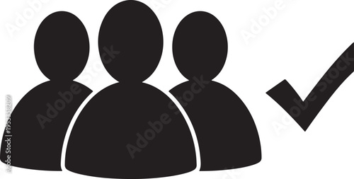 Three people with checkmark verified approved