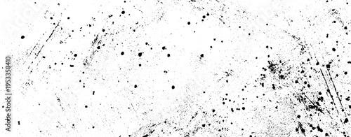 Grungy Black and White Overlay Texture with Speckled Noise Background. Distressed Abstract Monochrome Texture with Dust, Grain and Rough Surface Effect for Vintage Overlay Use.
