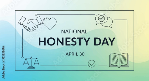 National honesty day april 30 illustration with honesty symbols