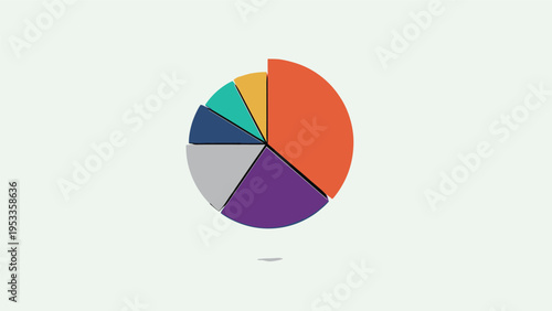 Exploded 3D pie chart in vibrant colors, showcasing multiple segments of varying sizes, effectively representing complex data distribution.