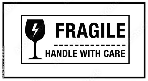 fragile handle with care label indicating careful handling requirements for delicate items essential for safe transport and packaging warnings