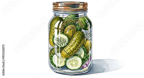 Jar of Pickles Illustration.
