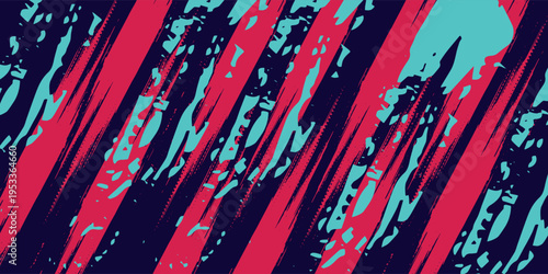 neon background brush game blue pink purple banner abstract paint stain vintage modern car wrap sticker, vector.