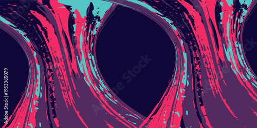neon background brush game blue pink purple banner abstract paint stain vintage modern car wrap sticker, Modern.