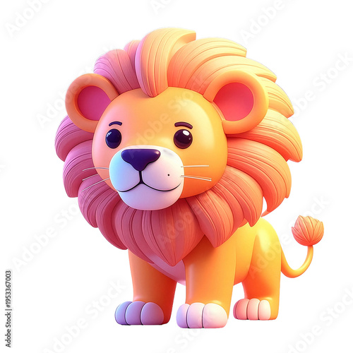 A cute cartoon lion character