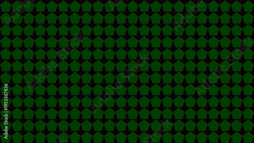 Seamless Green Pentagon Coffin Pattern on Black Background vector background