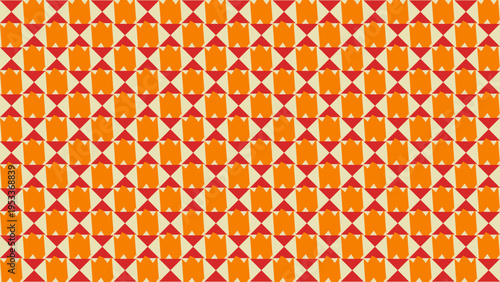 Geometric Orange and Beige Pattern Background vector background