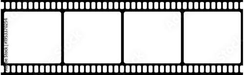 Grunge film strip icon with vintage texture, distressed cinema frame collection, retro movie reel design group, old photography strip , analog media element for creative projects.