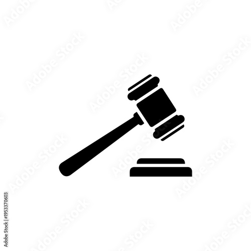 Justice hammer symbol for judiciary system and legal enforcement concept Vector illustration