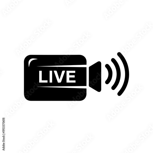 Live streaming broadcast icon representing online media and real time content Vector illustration