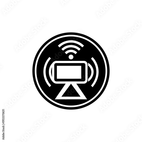 Live streaming broadcast symbol representing online video communication Vector illustration