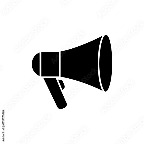 Megaphone announcement icon representing public message and communication Vector illustration