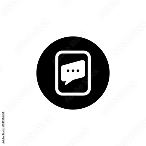 Mobile messaging app interface icon showing digital conversation platform Vector illustration