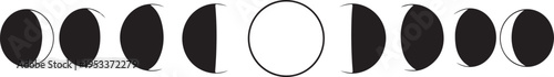 Moon Phases Cycle Vector Illustration