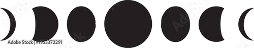 Moon Phases Cycle Vector Illustration