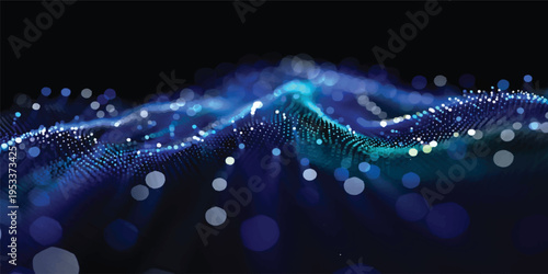 A shiny DNA strand glows with bright energy and magic sparkles against a dark purple and blue backdrop, creating a decorative pattern of light and blur