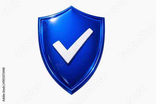 Free Download 3D Cobalt Blue Security Shield with White Checkmark  - GFXLoad