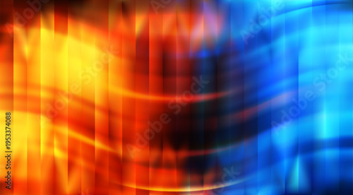 Ice fire bg. Red and blue ribbed glass background.