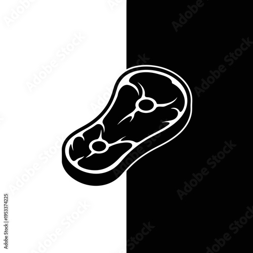 Stylized graphic illustration of a raw steak cut.