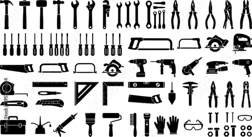 Set of Tool Vector Icons,

