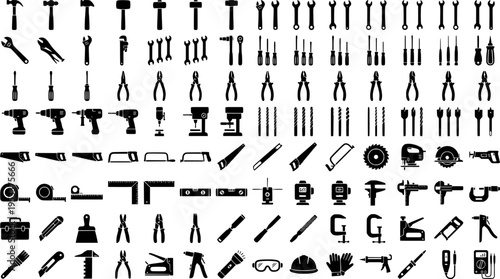 Set of Tool Vector Icons,
