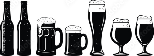 Vintage Hand Drawn Dessert Set Featuring Ice Cream Popsicles Cupcakes with Cherries and Slices of Layered Cake for Bakery Menus Sweet Shop Branding and Celebrations