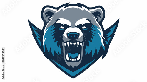 Aggressive raccoon mascot illustration on white background vector graphic design