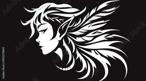 Black floral vector illustration collection on white background for design elements