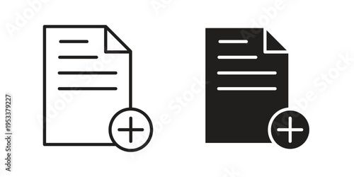 Add document icon symbols, Solid black and editable stroke icons