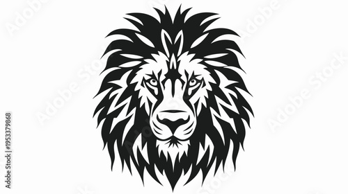 Bold lion head illustration black and white design for graphic resources