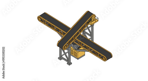 Isometric Conveyor Belt System for Industrial Material Handling.